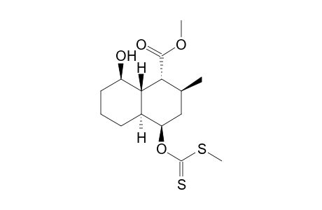 Methyl (1R*,2S*,4R*,4aS*,8R*,8aS*)-8-hydroxy-2-methyl-4-[(methylsulfanyl)thiocarbonyloxy]decahydronaphthalene-1-carboxylate