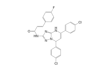 (2E)-N-[5,7-bis(4-chlorophenyl)-4,7-dihydro[1,2,4]triazolo[1,5-a]pyrimidin-2-yl]-3-(4-fluorophenyl)-2-propenamide