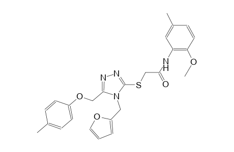 2-({4-(2-furylmethyl)-5-[(4-methylphenoxy)methyl]-4H-1,2,4-triazol-3-yl}sulfanyl)-N-(2-methoxy-5-methylphenyl)acetamide