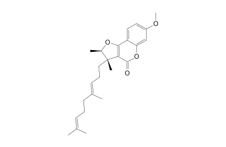 2,3-DIHYDRO-7-METHOXY-2S*,3R*-DIMETHYL-3-[4,8-DIMETHYL-3(E),7-NONADIENYL]-FURO-[3,2-C]-COUMARIN