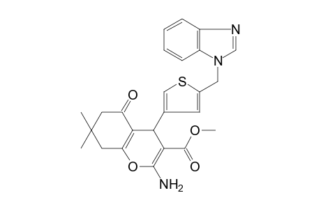 4H-1-Benzopyran-3-carboxylic acid, 2-amino-4-[5-(1H-1,3-benzimidazol-1-ylmethyl)-3-thienyl]-5,6,7,8-tetrahydro-7,7-dimethyl-5-oxo-, methyl ester