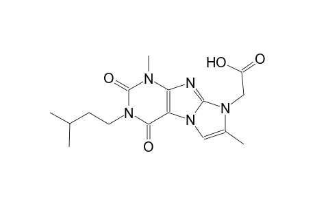 1H-imidazo[2,1-f]purine-8-acetic acid, 2,3,4,8-tetrahydro-1,7-dimethyl-3-(3-methylbutyl)-2,4-dioxo-