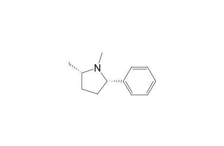 Pyrrolidine, 1,2-dimethyl-5-phenyl-, cis-