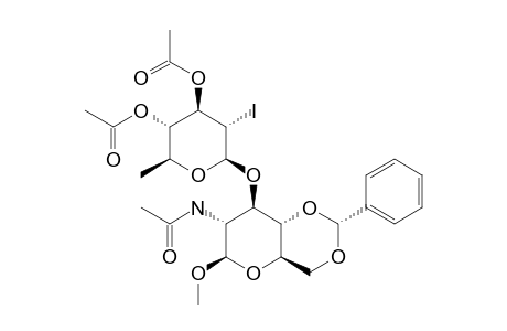 METHYL-2-ACETAMIDO-3-O-(3',4'-DI-O-ACETYL-2',6'-DIDEOXY-2'-IODO-BETA-L-GLUCOPYRANOSYL)-4,6-O-BENZYLIDENE-2-DEOXY-BETA-D-GLUCOPYRANOSIDE