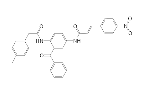 (E)-N-[3-benzoyl-4-[[2-(4-methylphenyl)-1-oxoethyl]amino]phenyl]-3-(4-nitrophenyl)-2-propenamide