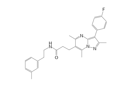 pyrazolo[1,5-a]pyrimidine-6-propanamide, 3-(4-fluorophenyl)-2,5,7-trimethyl-N-[2-(3-methylphenyl)ethyl]-
