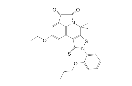 2-ethoxy-7,7-dimethyl-9-(2-propoxyphenyl)-10-thioxo-9,10-dihydro-7H-isothiazolo[5,4-c]pyrrolo[3,2,1-ij]quinoline-4,5-dione