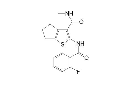 4H-Cyclopenta[b]thiophene-3-carboxamide, 2-(2-fluorobenzoylamino)-N-methyl-