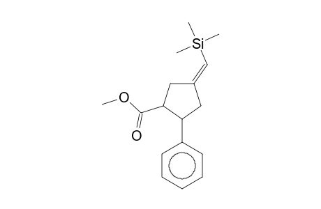 CYCLOPENTAN-1-CARBOXYLIC ACID, 2-PHENYL-4-(TRIMETHYLSILYL)METHYLEN-, METHYL ESTER, (Z+E)