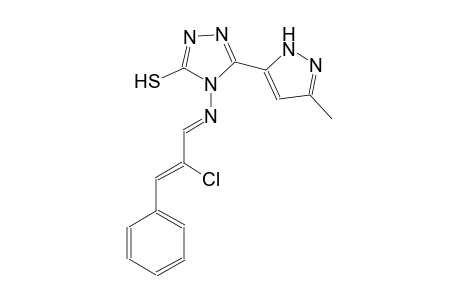 4-{[(E,2Z)-2-chloro-3-phenyl-2-propenylidene]amino}-5-(3-methyl-1H-pyrazol-5-yl)-4H-1,2,4-triazole-3-thiol