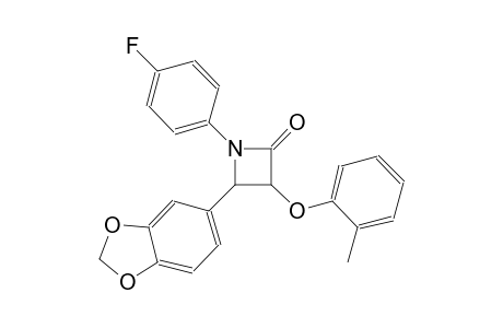 2-azetidinone, 4-(1,3-benzodioxol-5-yl)-1-(4-fluorophenyl)-3-(2-methylphenoxy)-