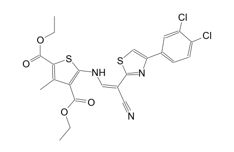 diethyl 5-({(Z)-2-cyano-2-[4-(3,4-dichlorophenyl)-1,3-thiazol-2-yl]ethenyl}amino)-3-methyl-2,4-thiophenedicarboxylate