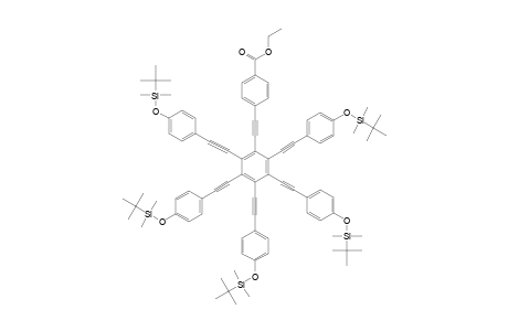 1,2,3,4,5-PENTAKIS-[PARA-(TERT.-BUTYLDIMETHYLSILYLOXY)-PHENYLETHYNYL]-6-[PARA-(ETHOXYCARBONYL)-PHENYLETHYNYL]-BENZENE