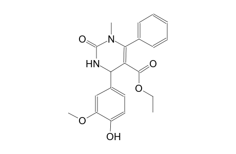5-pyrimidinecarboxylic acid, 1,2,3,4-tetrahydro-4-(4-hydroxy-3-methoxyphenyl)-1-methyl-2-oxo-6-phenyl-, ethyl ester