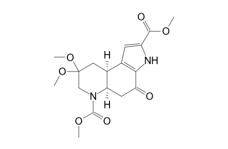 Methyl cis-(+-)-3,4,5,5a,7,8,9,9a-Octahydro-8,8-dimethoxy-6-(methoxycarbonyl)-4-oxo-6H-pyrrolo[3,2-f]quinoline-2-carboxylate