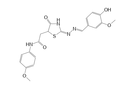 2-{(2E)-2-[(2E)-2-(4-hydroxy-3-methoxybenzylidene)hydrazono]-4-oxo-1,3-thiazolidin-5-yl}-N-(4-methoxyphenyl)acetamide