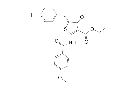 3(4H)-Thiophenecarboxylic acid, 5-[(4-fluorophenyl)methylidene]-2-[(4-methoxybenzoyl)amino]-4-oxo-, ethyl ester