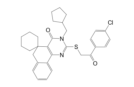 2-((2-(4-chlorophenyl)-2-oxoethyl)thio)-3-(cyclopentylmethyl)-3H-spiro[benzo[h]quinazoline-5,1'-cyclohexan]-4(6H)-one