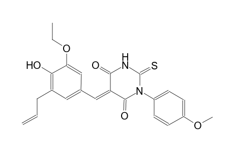 (5E)-5-(3-allyl-5-ethoxy-4-hydroxybenzylidene)-1-(4-methoxyphenyl)-2-thioxodihydro-4,6(1H,5H)-pyrimidinedione