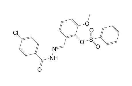 2-{(E)-[(4-chlorobenzoyl)hydrazono]methyl}-6-methoxyphenyl benzenesulfonate