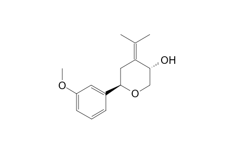 (3S*,6R*)-6-(3-Methoxyphenyl)-4-(propan-2-ylidene)oxan-3-ol