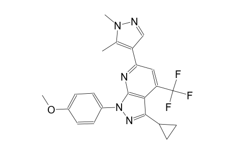 1H-pyrazolo[3,4-b]pyridine, 3-cyclopropyl-6-(1,5-dimethyl-1H-pyrazol-4-yl)-1-(4-methoxyphenyl)-4-(trifluoromethyl)-