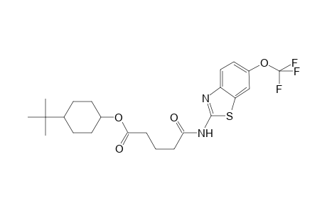 Pentanoic acid, 5-oxo-5-[[6-(trifluoromethoxy)-1,3-benzothiazol-2-yl]amino]-, 4-(1,1-dimethylethyl)cyclohexyl ester