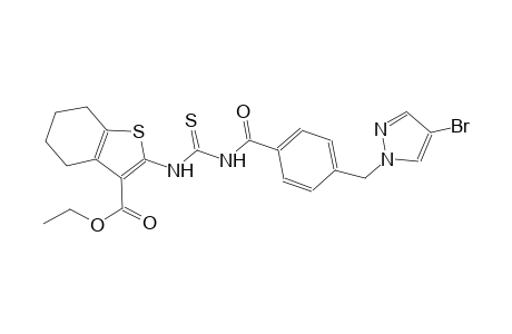 ethyl 2-{[({4-[(4-bromo-1H-pyrazol-1-yl)methyl]benzoyl}amino)carbothioyl]amino}-4,5,6,7-tetrahydro-1-benzothiophene-3-carboxylate