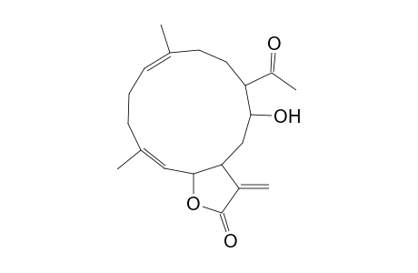 (9e,13e)-6-acetyl-5-hydroxy-9,13-dimethyl-3-methylene-3,3a,4,5,6,7,8,11,12,14a-decahydro-2h-cyclotrideca(b)furan-2-one