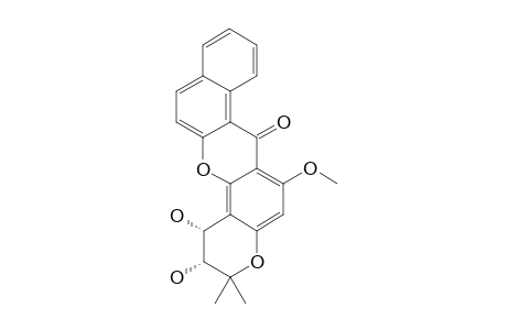 (+/-)-CIS-1,2-DIHYDROXY-6-METHOXY-3,3-DIMETHYL-1,2-DIHYDRO-3H,7H-BENZO-[A]-PYRANO-[3,2-H]-XANTHEN-7-ONE