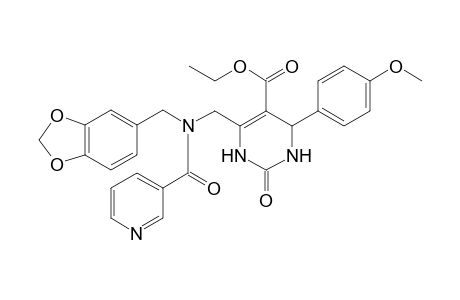 5-Pyrimidinecarboxylic acid, 4-[[(1,3-benzodioxol-5-ylmethyl)(3-pyridinylcarbonyl)amino]methyl]-1,2,3,6-tetrahydro-6-(4-methoxyphenyl)-2-oxo-, ethyl ester
