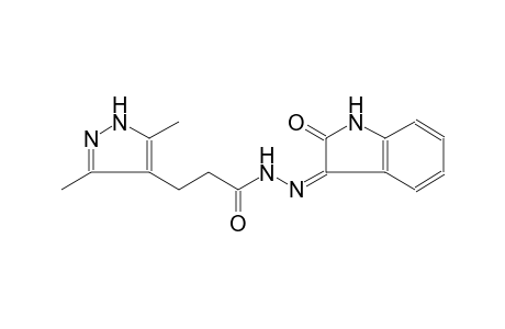 3-(3,5-dimethyl-1H-pyrazol-4-yl)-N'-[(3Z)-2-oxo-1,2-dihydro-3H-indol-3-ylidene]propanohydrazide