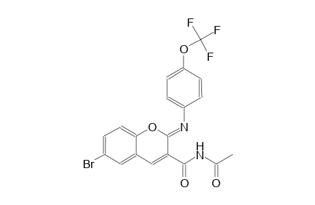 N-[((2Z)-6-bromo-2-{[4-(trifluoromethoxy)phenyl]imino}-2H-chromen-3-yl)carbonyl]acetamide