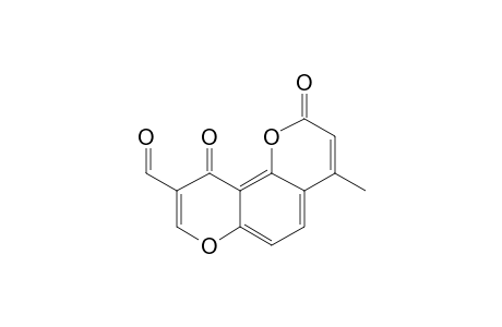 4-Methyl-2,10-dioxopyrano[2,3-H]chromene-9-carbaldehyde