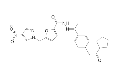 N-[4-((1E)-N-{5-[(4-nitro-1H-pyrazol-1-yl)methyl]-2-furoyl}ethanehydrazonoyl)phenyl]cyclopentanecarboxamide