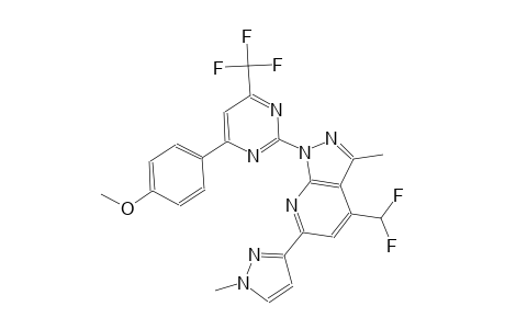 1H-pyrazolo[3,4-b]pyridine, 4-(difluoromethyl)-1-[4-(4-methoxyphenyl)-6-(trifluoromethyl)-2-pyrimidinyl]-3-methyl-6-(1-methyl-1H-pyrazol-3-yl)-