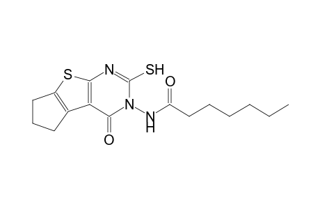 N-(4-oxo-2-sulfanyl-6,7-dihydro-4H-cyclopenta[4,5]thieno[2,3-d]pyrimidin-3(5H)-yl)heptanamide