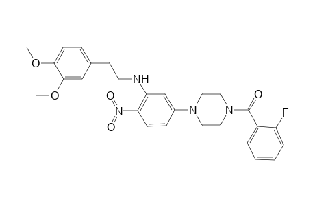 (2-fluorophenyl)-[4-[3-(homoveratrylamino)-4-nitro-phenyl]piperazino]methanone