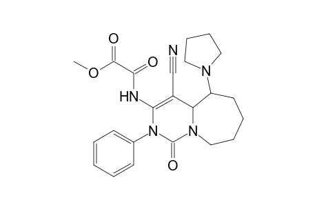 Methyl.4-cyano-2-phenyl-5-(pyrrolidin-1-yl)-1-oxo-1,2,4a,5,6,7,8,9-octahydropyrimido[1,6-a]azepin-3-yl carbamoylformate