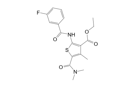 5-(dimethylcarbamoyl)-2-[(3-fluorobenzoyl)amino]-4-methyl-thiophene-3-carboxylic acid ethyl ester
