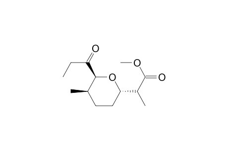 2H-Pyran-2-acetic acid, tetrahydro-.alpha.,5-dimethyl-6-(1-oxopropyl)-, methyl ester, [2R-[2.alpha.(R*),5.beta.,6.beta.]]-