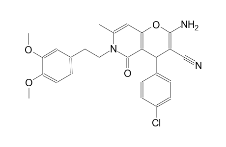 2-amino-4-(4-chlorophenyl)-6-[2-(3,4-dimethoxyphenyl)ethyl]-7-methyl-5-oxo-5,6-dihydro-4H-pyrano[3,2-c]pyridine-3-carbonitrile