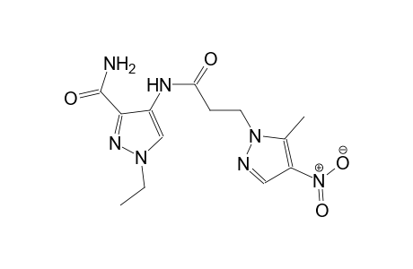 1-ethyl-4-{[3-(5-methyl-4-nitro-1H-pyrazol-1-yl)propanoyl]amino}-1H-pyrazole-3-carboxamide