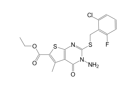 ethyl 3-amino-2-[(2-chloro-6-fluorobenzyl)sulfanyl]-5-methyl-4-oxo-3,4-dihydrothieno[2,3-d]pyrimidine-6-carboxylate