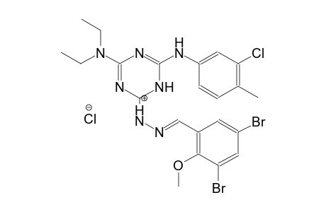 1-(6-((3-chloro-4-methylphenyl)amino)-4-(diethylamino)-1,3,5-triazin-2(1H)-ylidene)-2-(3,5-dibromo-2-methoxybenzylidene)hydrazin-1-ium chloride