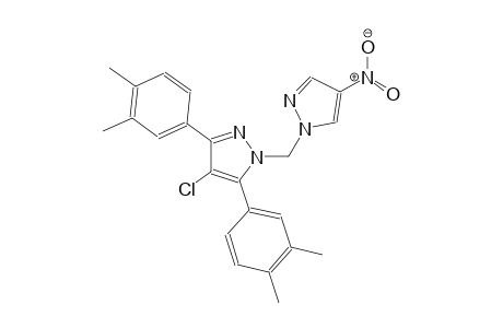 4-chloro-3,5-bis(3,4-dimethylphenyl)-1-[(4-nitro-1H-pyrazol-1-yl)methyl]-1H-pyrazole