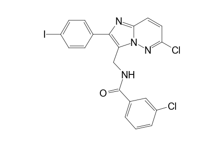 3-Chloranyl-N-[[6-chloranyl-2-(4-iodophenyl)imidazo[1,2-b]pyridazin-3-yl]methyl]benzamide