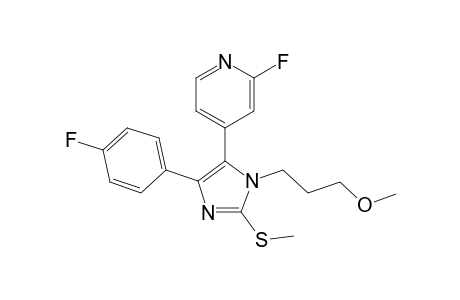 2-fluoro-4-[5-(4-fluorophenyl)-3-(3-methoxypropyl)-2-methylsulfanyl-3H-imidazol-4-yl]pyridine