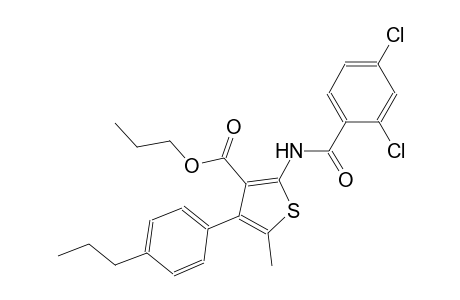 propyl 2-[(2,4-dichlorobenzoyl)amino]-5-methyl-4-(4-propylphenyl)-3-thiophenecarboxylate