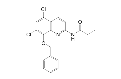 N-[8-(benzyloxy)-5,7-dichloro-2-quinolyl]propionamide